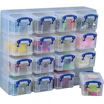 6 x 0.14L Storage Compartment Box Organiser Clear