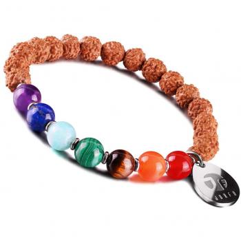 Bracelet Bouddhiste 8mm avec Pierres Précieuses