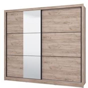 Armadio Madrid 2 ante scorrevoli quercia 242x60x215,5 cm