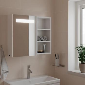 VidaXL Mueble de baño con espejo y luz LED blanco 60x13x52 cm