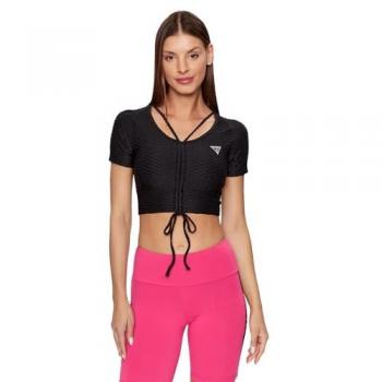 Guess Damen Bluse Delma Schwarz Regular Fit