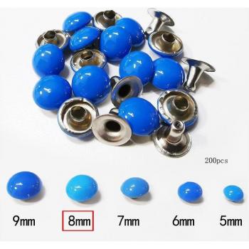 Rivets ronds pour sacs et chaussures, 8mm, 200 pièces fluorescentes