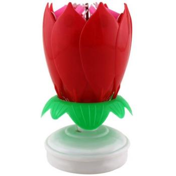 Musical Lotus Cake Candle for Weddings and Birthdays