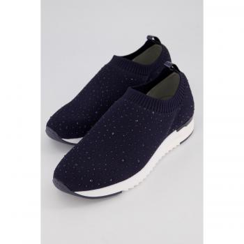 Sneaker Elasticizzate Blu con Glitter, Donna, Taglia 38, Larghezza H