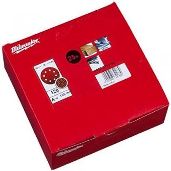Disque abrasif Ø125 mm MILWAUKEE 8 Trous Grain 180