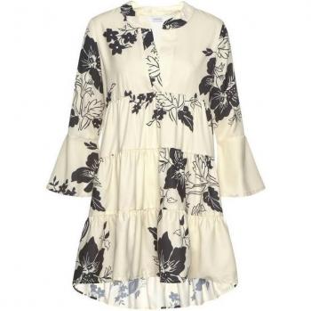 Lascana Blusenkleid mit V-Ausschnitt und 3/4-Ärmeln, Gr. 36/38