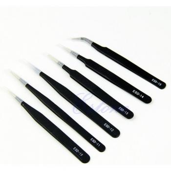 Corrosion-Resistant Anti-Static Tweezers (6-Pack)