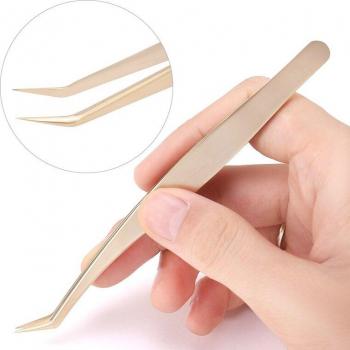 Pince antistatique pour extensions de cils, 1 pièce, inox