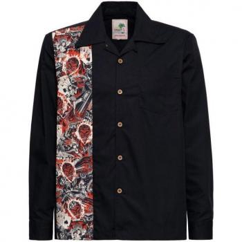 Hawaiian Rockers Langarmshirt King Kerosin – Schwarzes Rockabilly‑Design, XL