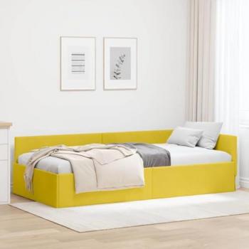 Cornice Angolare Letto in Legno di Ingegneria Gialla 80x200 cm