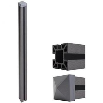 WPC Poteau Brise-Vue 240cm Sarthe Gris