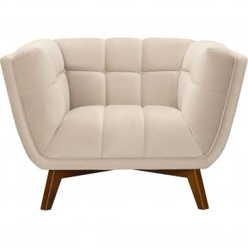 Sillón beige de terciopelo Rendez-Vous