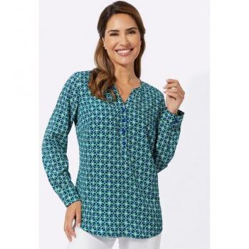 Damen‑Bluse “Schlupf & Style” – Längsform, Royal Blue, Pflegeleicht, 40