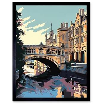 Bridge of Sighs Cam River Cambridge Print – 12x16 Framed Wall Art