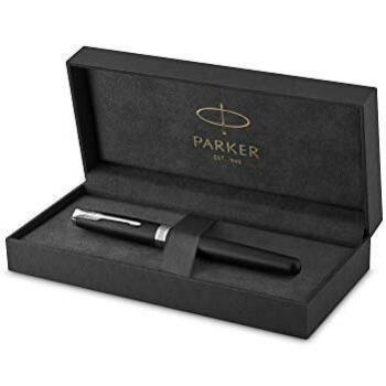 Parker Sonnet 18K Feder M – Schwarze Lackierung, Palladium‑Akzente in edler Geschenkbox