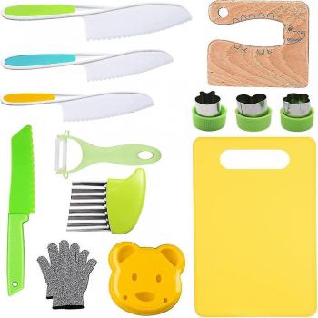 Couteaux d'enfant sûrs en bois – Ensemble 13 pièces