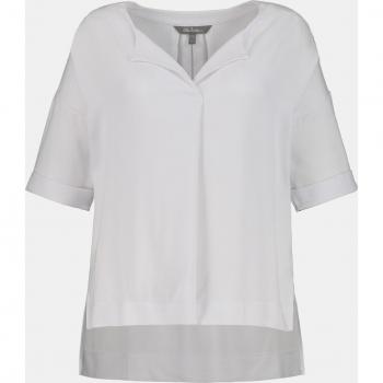 Tunica Donna Viscosa Bianco con Pieghe Scollo 60/62 Oversize