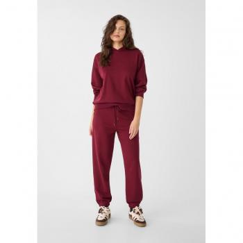 Burgundy Stradivarius Plush Joggers Size S