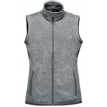 Stormtech Women's Avalante Knitted Heather Full Zip Vest L black