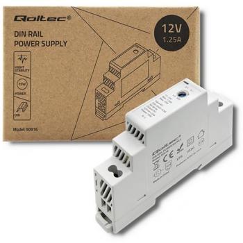 Adaptateur sur rail Din Qoltec 15W 12V