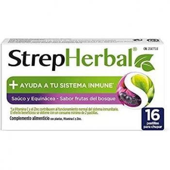 STREPHERBAL 16 PASTILLAS PARA CHUPAR SABOR SAUCO Y EQUINÁCEA