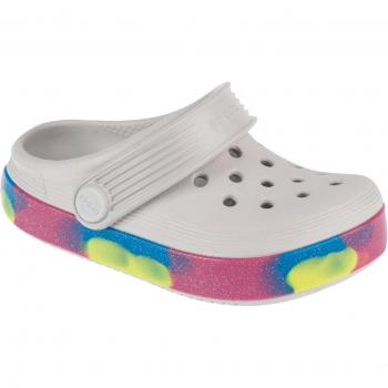 Crocs Off Court Glitter Band Clog T, Sandale albe pentru copii