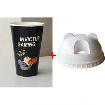 Tazas de Café Desechables Negras de 500ml con Tapas