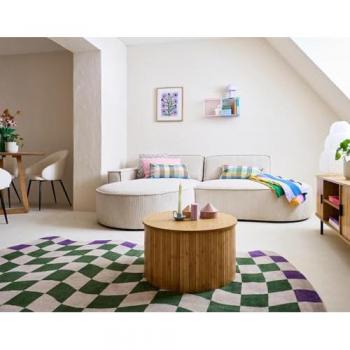 Lisa Design Canapé Garde‑Œil 4 Places Velours Beige
