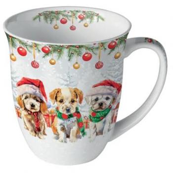 Porcelaine Chiots Noël Tasse – 0,4 L