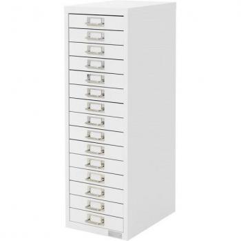 Classeur A4 ML-Design 15 tiroirs, porte-étiquette, acier blanc 28x38x87 cm