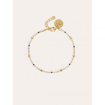 Pulsera Singularu Dots L Acero con Baño de Oro