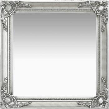 Miroir mural 60x60 cm argenté baroque