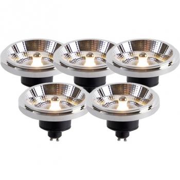 LUEDD 12W GU10 AR111 LED Bulbs Dim to Warm Set of 5 2000K-3000K