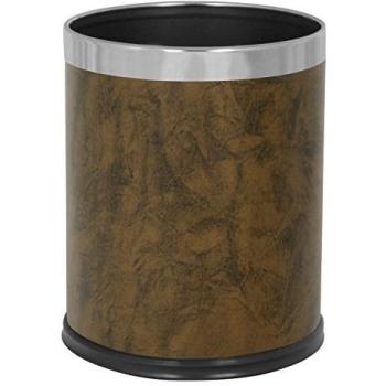 Corbeille à papier simili cuir 10 L marron Probbax – Série Prestige