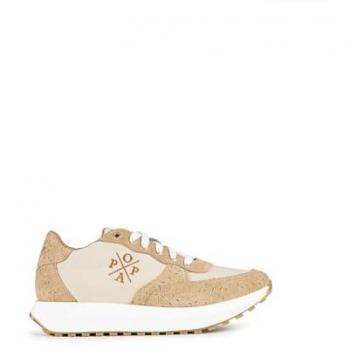 Zapatilla POPA Inés Beige Diseño Sporty Piel Grabada
