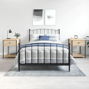 Mesitas noche 2 uds madera ingeniería roble Sonoma 44x45x58 cm Marrón
