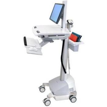Soporte multimedia Ergotron StyleView EMR con pivotante LCD, SLA Powered, Aluminio, Gris, Blanco