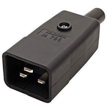 Bachmann 915.175 IEC Connector Plug 2 Pins 16 A Black Quantity: 1 pc