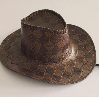 Sombrero Vaquero de Cuero Simulado Gran Borde