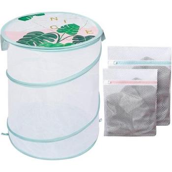 Mesh Collapsible Hamper for Bedroom and Bathroom