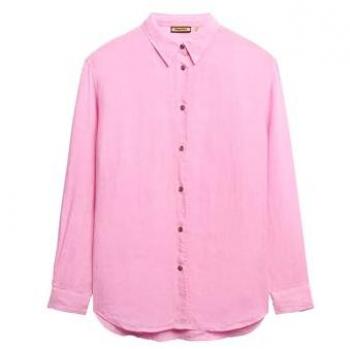 Camisa de Lino Rosa Estilo Hombre Superdry
