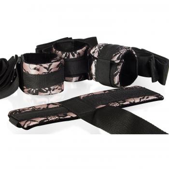 Bondage Deluxe Bett-Fesselset: Individuell einstellbare Liebesschnüre, Augenschal, Anleitung