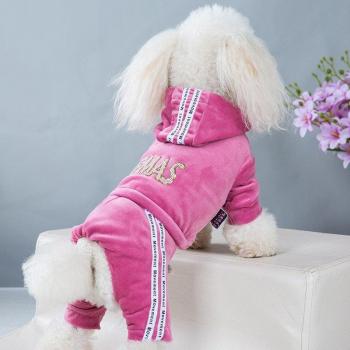 Vêtements d'extérieur en velours doré pour chiens, printemps et automne