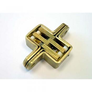 Charnière discrète à entailler 105×20 mm, finition laiton – CP0103