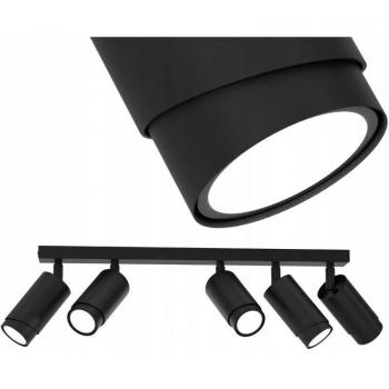 Lampada soffitto a striscia LED orientabile, 5x GU10, EWILIGHT BEVEL nero