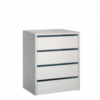 Cajón de Armario Blanco Brillo 4 Cajones, 64x46x45 cm