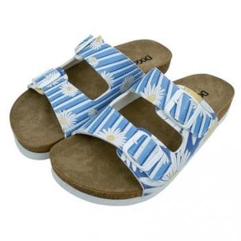 DOGO Stella Damen Sandalen – Lederimitat-Schlappen, vegan, Blau, Größe 38
