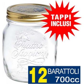 Bormioli Rocco Conservazioni 12x700 ml “Quattro Stagioni” – Con Tappo