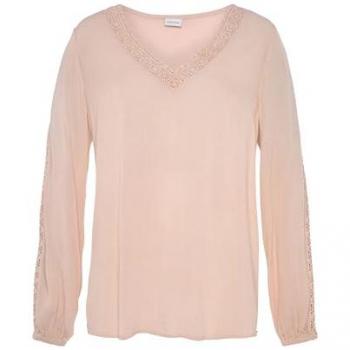 Vivance Crinklebluse, mit Spitzeneinsätzen, sommerliche Damenbluse