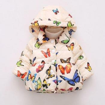 Capuche douce Soawn : veste en coton imprimée papillon pour enfants
